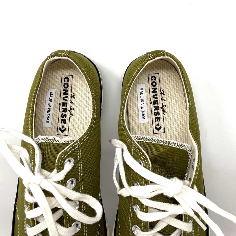 Converse Women’s Size Sneakers 171568C Chuck 70 Low Top Canvas Dark Moss Green - Picture 5 of 10